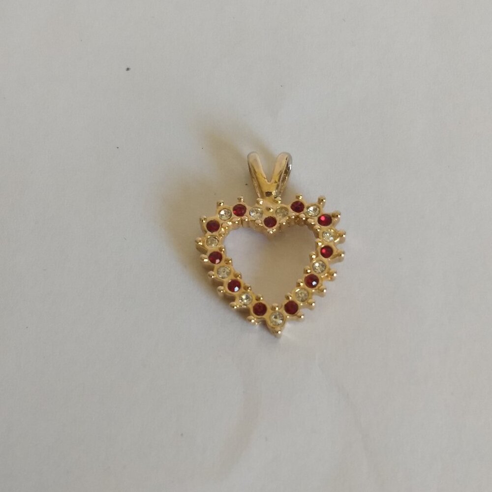 Heart White Red Rhinestone Pendant Only Gift Love Valentine's Day Preppy Pretty